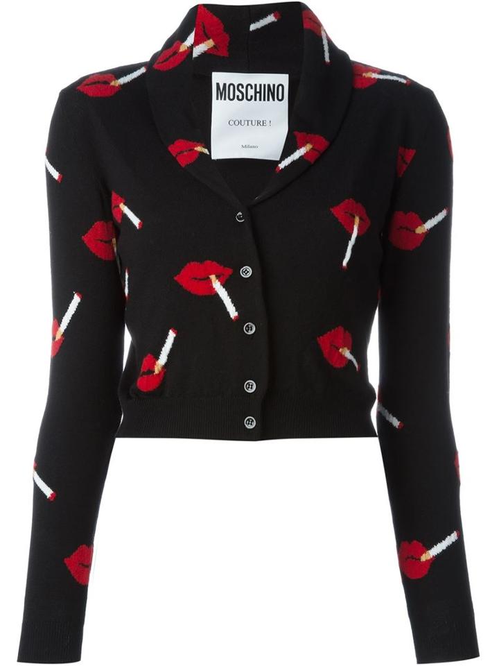 Moschino Cigarette Lips Cardigan