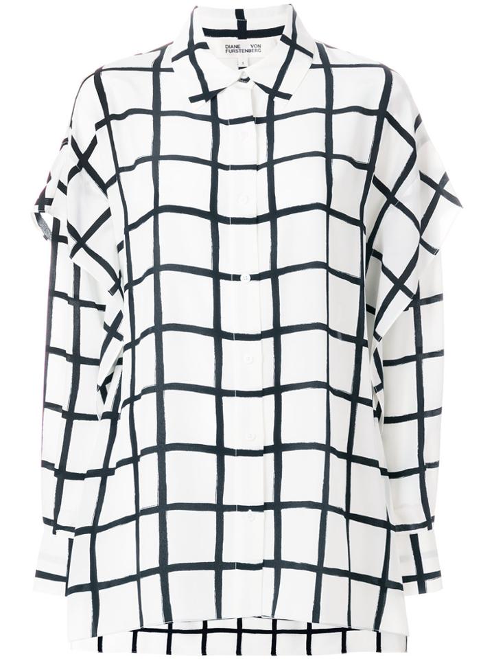Dvf Diane Von Furstenberg Layered Look Checked Shirt - White