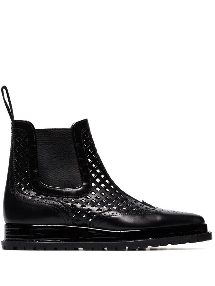 Sacai Mesh-style Chelsea Boots - Black