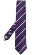 Canali Diagonal Striped Tie - Purple