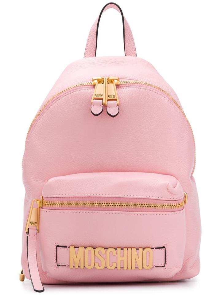 Moschino Logo Plaque Backpack - Pink