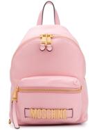 Moschino Logo Plaque Backpack - Pink