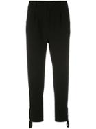 Gloria Coelho Cropped Tapered Trousers - Black