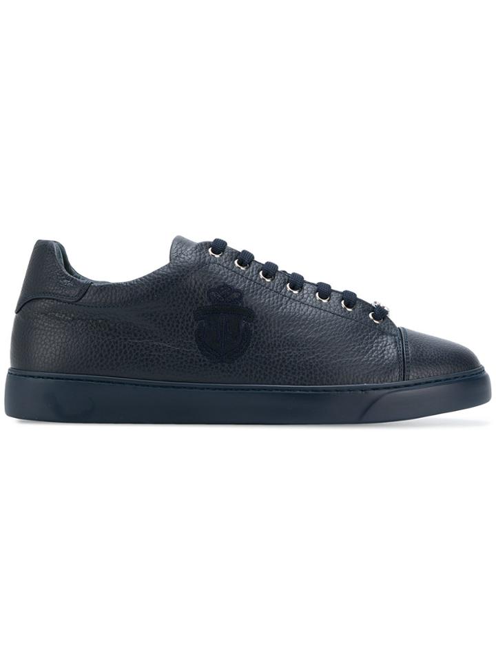 Billionaire Lace-up Rounded Toe Sneakers - Blue