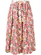 Marni Full Floral Print Skirt - Red