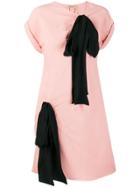 Nº21 Contrast Oversized Ribbons Dress - Pink