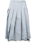 Thom Browne Tricolor Washed Stripe Pleated Skirt - Blue