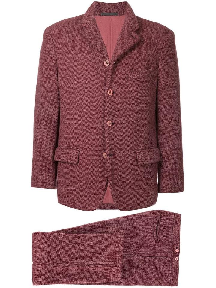 Comme Des Garçons Pre-owned Two-tone Textured Suit - Pink