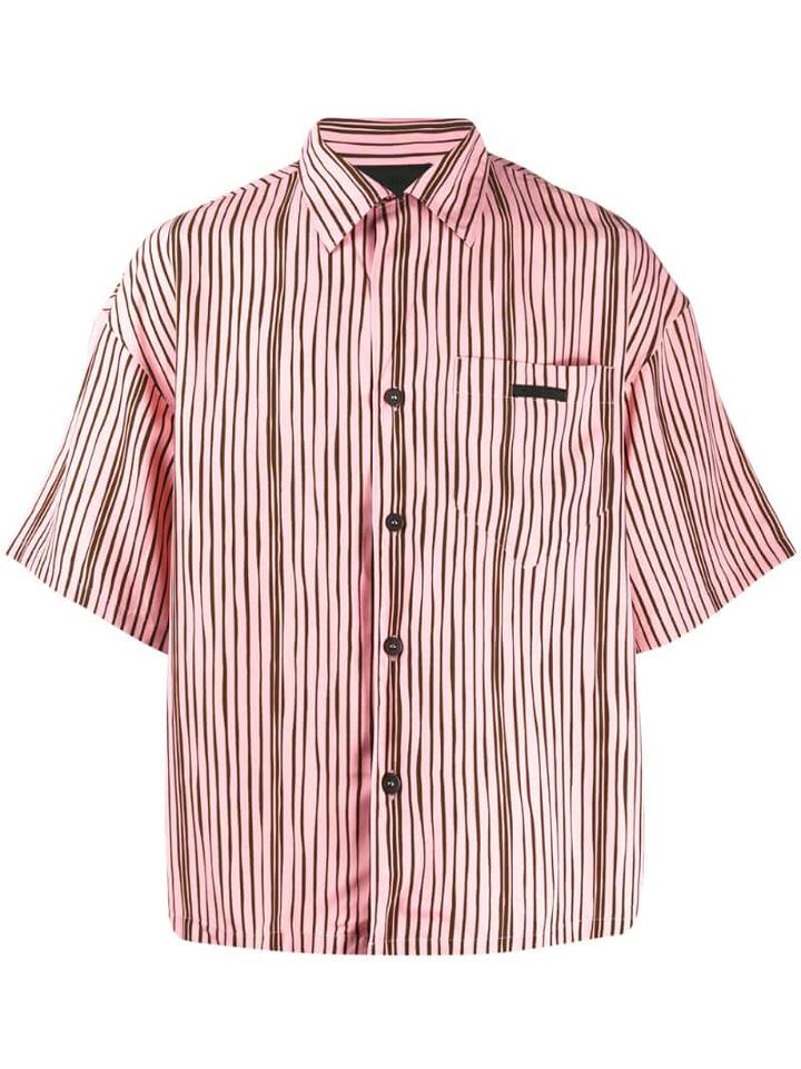 Prada Striped Boxy Shirt - Pink