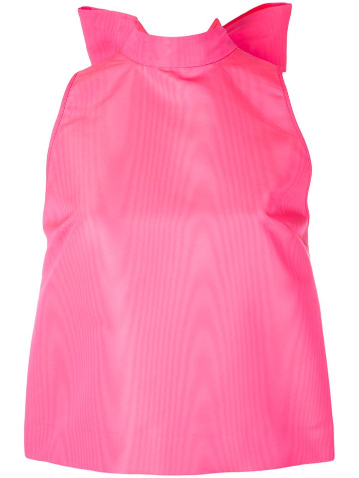 Msgm Giant Bow Sleeveless Blouse - Pink & Purple