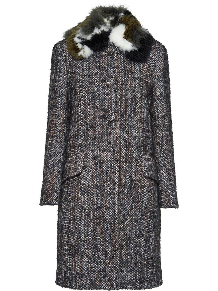 Miu Miu Bouclé Tweed Coat - Grey