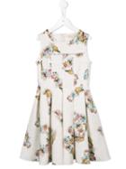 Monnalisa Floral Print Dress, Girl's, Size: 12 Yrs, White