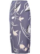 Dvf Diane Von Furstenberg Floral Print Skirt - Blue