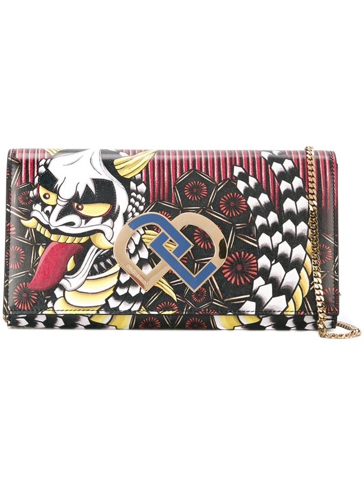 Dsquared2 Small 'dd' Clutch, Women's, Black, Calf Leather
