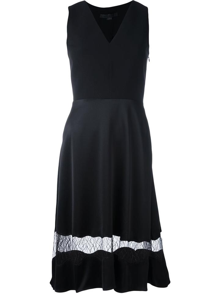 Alexander Wang Lace Panel A-line Dress, Women's, Size: 8, Black, Silk/polyester