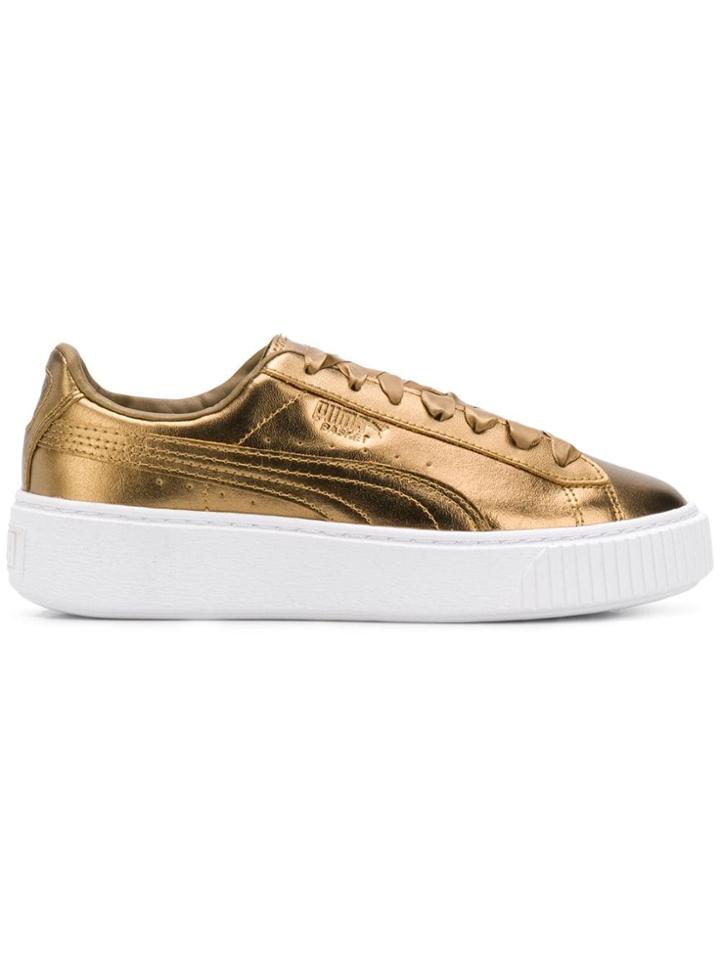 Puma Platform Metallic Sneakers - Gold