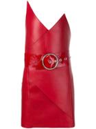 Manokhi Belted Pointy Strapless Mini Dress - Red