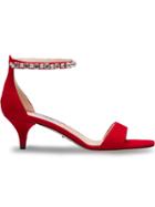Prada Crystal Strap Sandals - Red