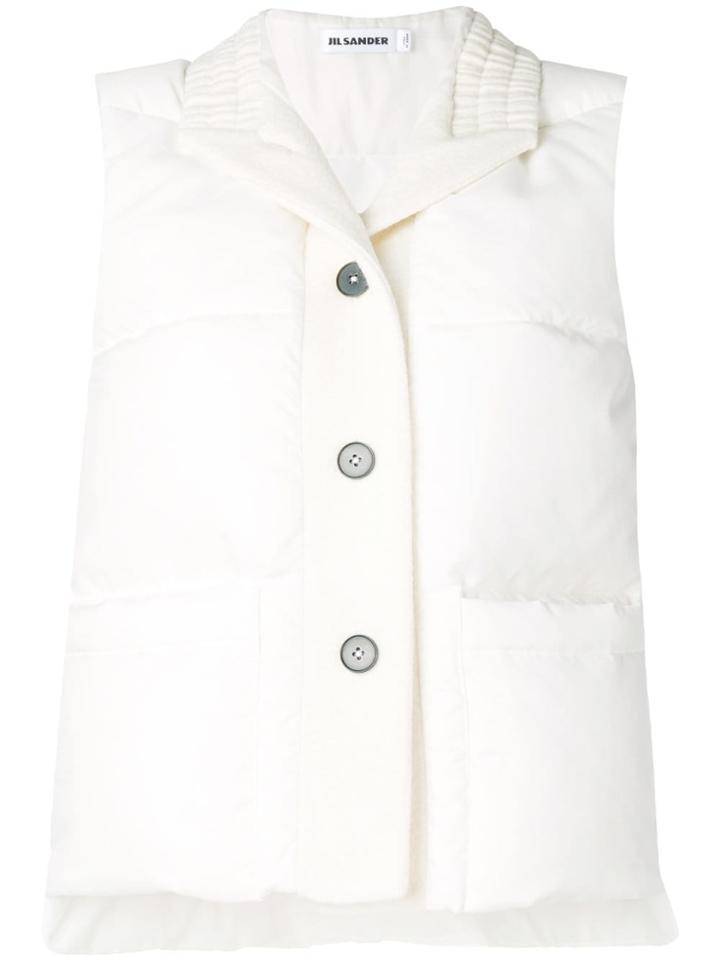 Jil Sander Padded Quilted Vest - White