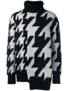 Alexander Mcqueen Intarsia Funnel Neck Sweater - Black