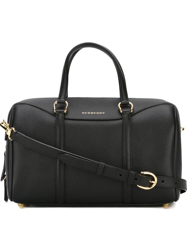 Burberry Medium Alchester Tote, Women's, Black, Leather