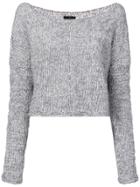 Voz Twist Cropped Sweater - Blue