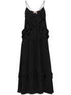 No21 Ruffled Midi Dress - Black
