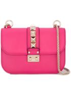 Valentino Valentino Garavani 'glam Lock' Shoulder Bag, Women's, Pink/purple, Calf Leather/metal