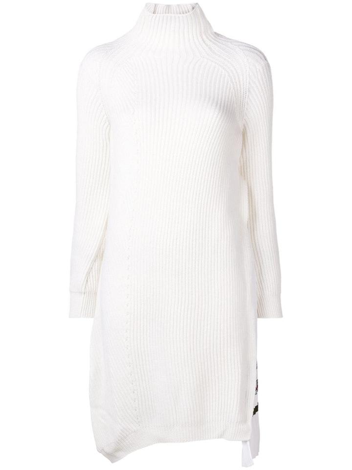Iceberg Asymmetric Knitted Dress - White