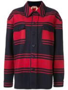 Nº21 Striped Shirt Jacket - Red