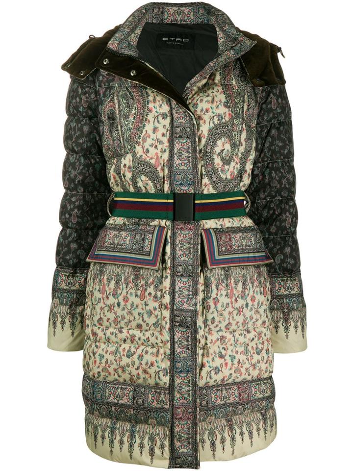 Etro Padded Paisley Coat - Green