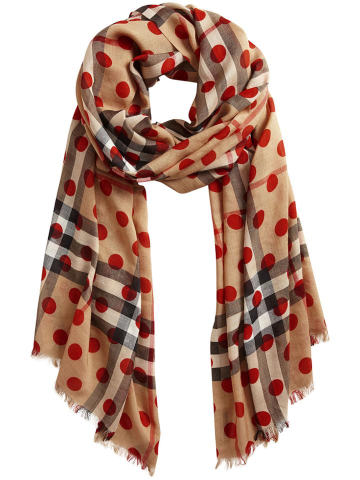 Burberry Spot Print Scarf - Nude & Neutrals