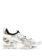 Bruno Bordese Distressed Wedge Sneakers - White