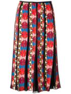 Reinaldo Lourenço - All-over Print Skirt - Women - Silk - 36, Red, Silk