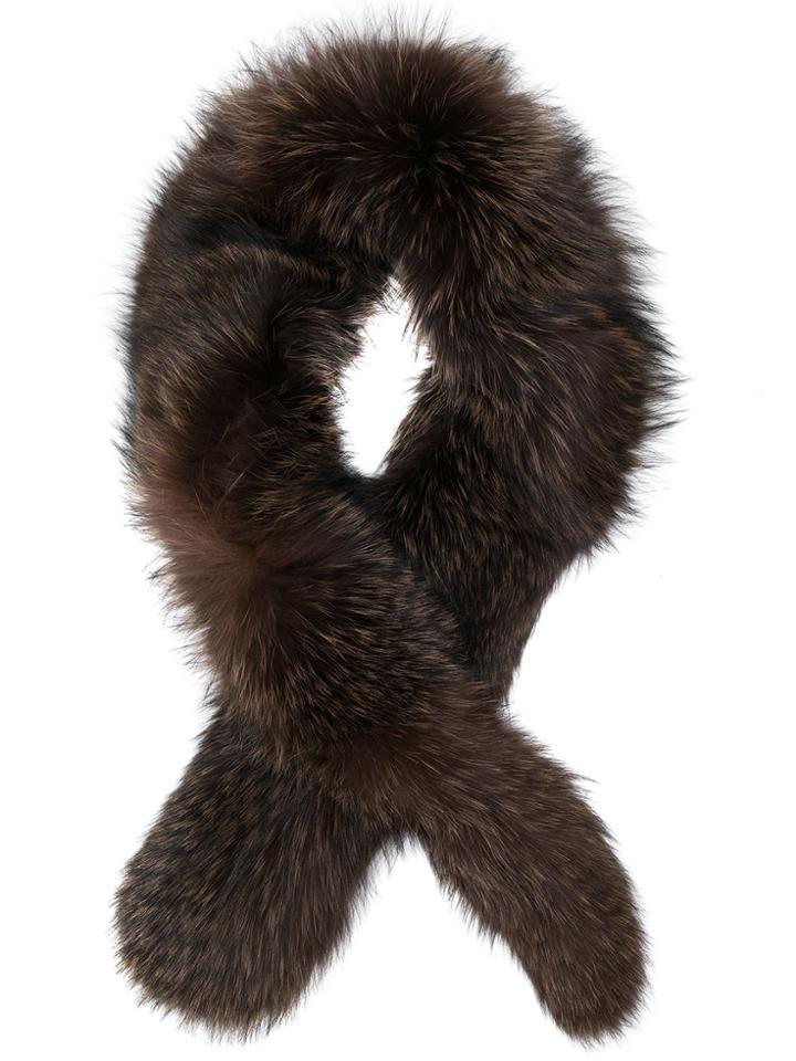 's Max Mara Fur-trimmed Scarf - Brown