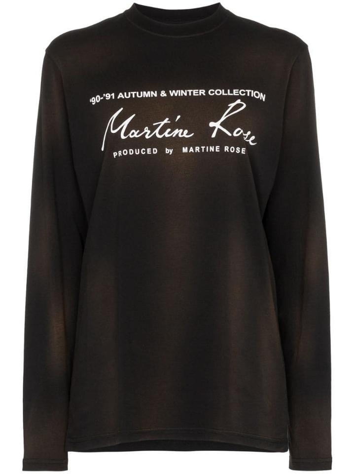 Martine Rose Logo-print Long-sleeve T-shirt - Black
