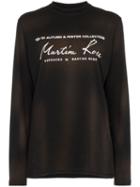 Martine Rose Logo-print Long-sleeve T-shirt - Black