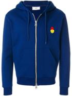Ami Alexandre Mattiussi Zipped Hoodie With Patch Smiley - Blue