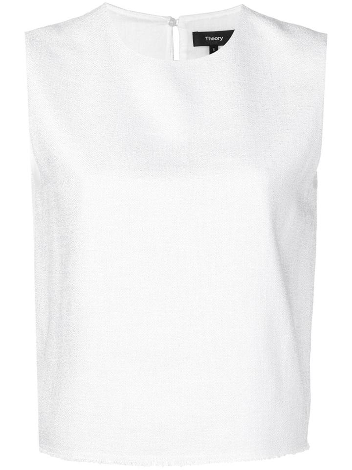 Theory Bouclé Sleeveless Top - White