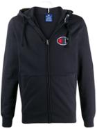 Champion Logo Patch Zip-front Hoodie - Blue