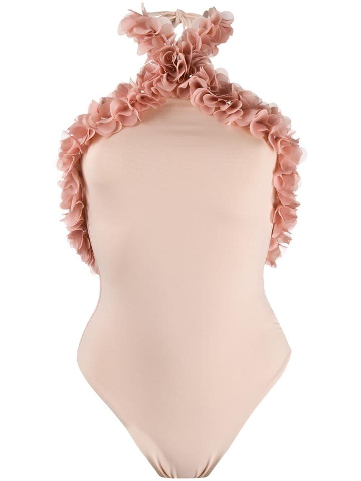 La Reveche Khalifa Flower Appliqué Swimsuit - Pink