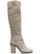 Lanvin Block Heel Boots - Grey
