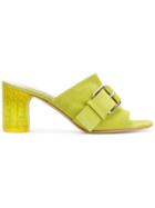 Casadei Buckled Mules - Green