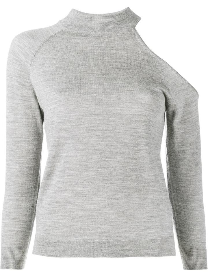 Osman Cold-shoulder Top, Women's, Size: Large, Grey, Merino