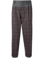 Kolor Classic Plaid Trousers - Blue