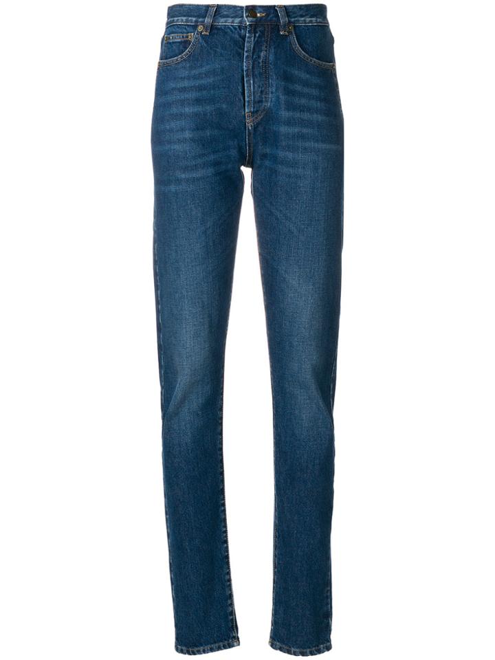 Saint Laurent Mid-rise Slim Fit Jeans - Blue