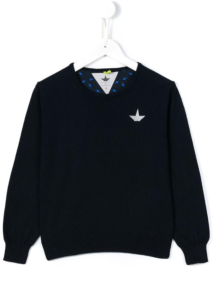 Macchia J Kids Round Neck Jumper, Toddler Boy's, Size: 4 Yrs, Blue