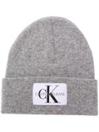 Calvin Klein Jeans Logo Patch Beanie - Grey