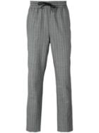 Bernardo Giusti Drawstring Striped Pants, Men's, Size: 50, Grey, Wool