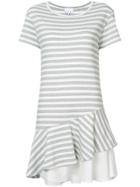 Kinly Striped T-shirt Dress - Grey